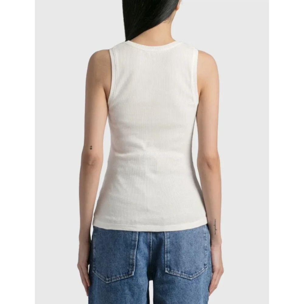 Loewe Womens Anagram Tank Top Ribbed Sleeveless Cotton Blend Scoop Neck Sz M